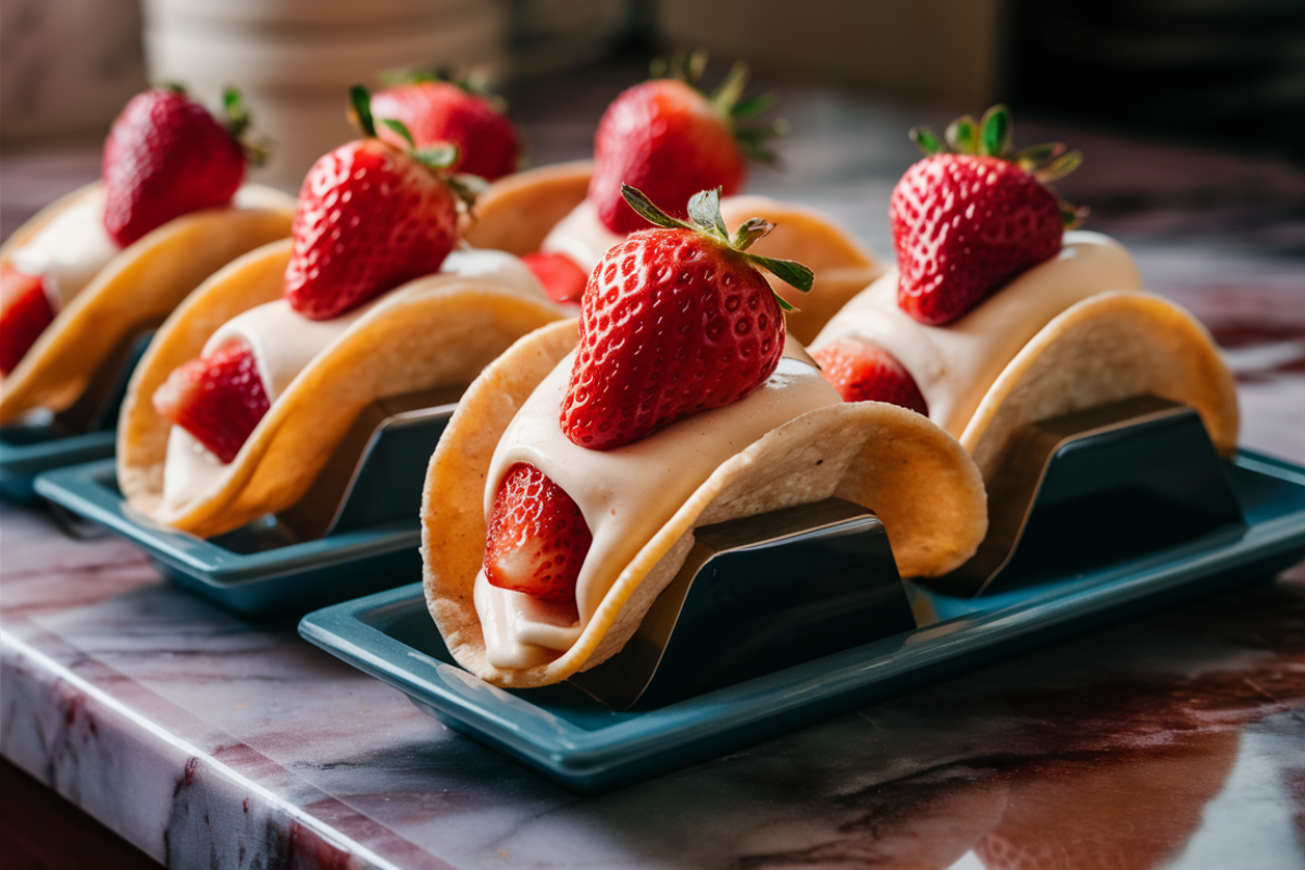 strawberry cheesecake tacos